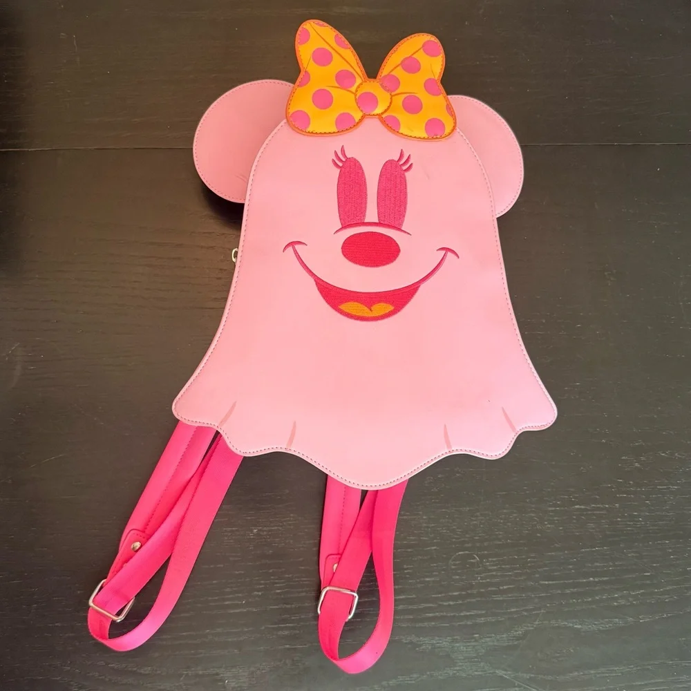 Loungefly Disney Minnie Pastel Ghost Glow Mini Backpack EUC - Picture 2 of 5